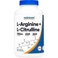 NUTRICOST - Nutricost L-arginina + L-citrulina 240 cápsulas