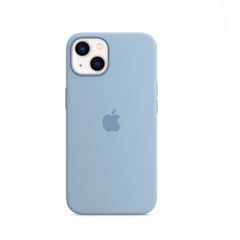 APPLE - Case Silicona Para Iphone 13 CELESTE + Mica de Vidrio