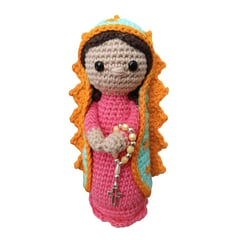 GENERICO - Amigurumi Virgen de Guadalupe muñeca VESTIDO FUCSIA