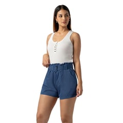 OEM - Polo de Hilo Sin Mangas Mujer Color Blanco