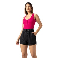 OEM - Polo de Hilo Sin Mangas Mujer Color Fucsia