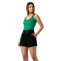 OEM - Polo de Hilo Sin Mangas Mujer Color Verde