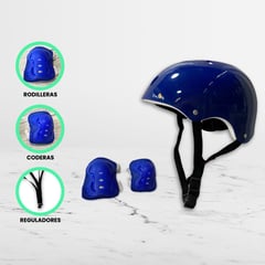 CUZKA - Casco con Set de Proteccion «EZ» Blue