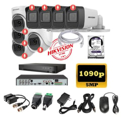 kit 8 Cámaras Seguridad 5mpx DVR HUHI + 4TB + AUDIO