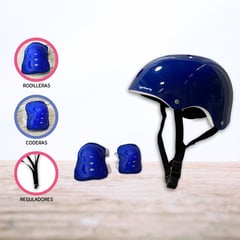 CUZKA - Casco con Set de Proteccion «EZ» Blue