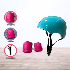 CUZKA - Casco con Set de Proteccion «EZ» Light Blue