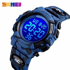 SKMEI - Reloj 1548 Azul Camuflado con luces