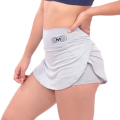 M MUSCLE MUSEUM - Short Falda Deportivo Color Plateado para Mujer