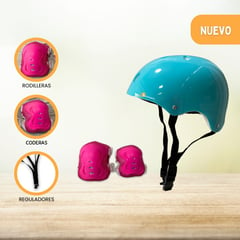 CUZKA - Casco con Set de Proteccion «EZ» Light Blue