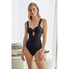 CRUCERO SWIM Y BEACHWEAR - Traje de Baño Mujer Negro con Copas