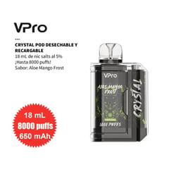 GENERICO - VPRO CRYSTAL, 8000 Puffs, Desechable 5% - ALOE MANGO FROST