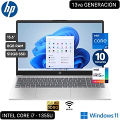 LAPTOP 15-FD0008LA INTEL CORE i7 1355U 8GB RAM 512GB SSD 156? FHD INTEL IRIS Xe GRAPHICS W11