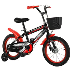 GENERICO - Bicicleta Para Niños Aro 18 Ciclismo Infantil - Rojo/Negro