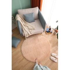GENERICO - alfombra circular 1,50 de diametro color beige