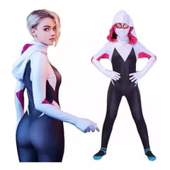 GENERICO - Disfraz Mujer Araña Ghost Spider Gwen Adolescente adulta