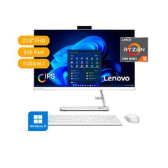 LENOVO - TODO EN UNO 23.8" FHD IPS Ryzen 5 7530U 2.0/4.5GHz 8GB 512GB Win11 Home