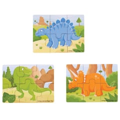 BIGJIGS - Pack de 3 Rompecabezas Dinosaurios x 6 piezas c/u