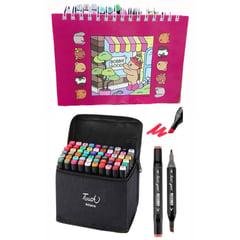 GENERICO - PLUMONES TOUCH SET DE 60 +BOBBIE GOODS LIBRO PARA COLOREAR