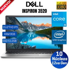 DELL - Laptop Inspiron 3520 15.6" FHD, Core i5 1235U- 12va Gen, Ram 8GB, 512GB SSD, Free Dos