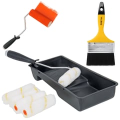 TRUPER - Kit Dumbo, rodillo para pintar, 5 rodillos 1 maneral 1 bandeja, brocha