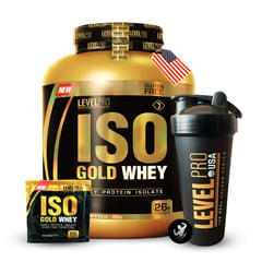 LEVEL PRO - PROTEINA ISO GOLD WHEY 6.6 LBS VANILLA + OBSEQUIOS