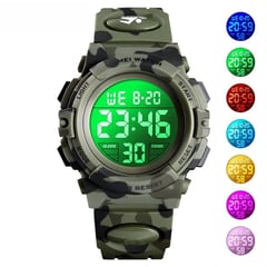 SKMEI - Reloj 1548 Verde Camuflado con luces