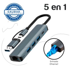 BLUE DRAGON - Adaptador Tipo C / A - Red + Usb 3.1 + Usb C Dual