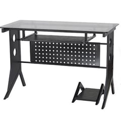 Computer Desk Black with Tempered Glass Top CT-1211