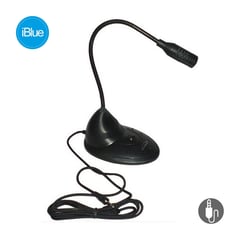 IBLUE - Microfono 46169-BK De Escritorio V2 35mm Flexible Negro