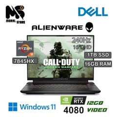 Laptop ALIENWARE M16 RYZEN 9-7845HX / 1 TB SSD / 16 GB RAM / RTX 4080 12 GB VIDEO / 16" QHD 240HZ