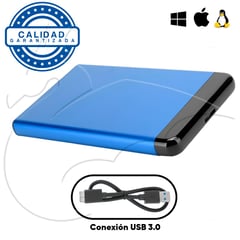 BLUE - Case Disco Duro Externo Usb3.0, Hdd 2.5 AZUL