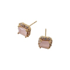 GENERICO - Aretes de Acero Dorada Enchape Oro 18k moda mujer