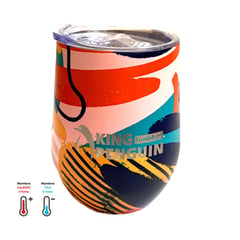 KING PENGUIN - Vaso Termico de Acero Inoxidable 355ml - Aislado al Vacío - Tapa