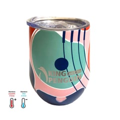 KING PENGUIN - Vaso Termico de Acero Inoxidable 355ml - Aislado al Vacío -Tapa