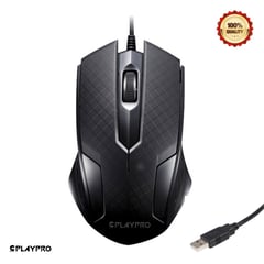 PLAYPRO - Mouse Ergonómico Usb Pc Laptop Computadora Negro TYM350006