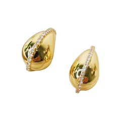 GENERICO - Aretes gota Acero Dorada Enchape Oro 18k mujer moda