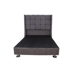 MUEBLES MACRUMO - Cama tapizada Atenas Antifluido - 2 Plz - Gris Oscuro