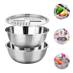 IMPORTADO - Set de Bowls 3 en 1 Rallador Escurridor y Bowl