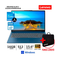 LENOVO - Laptop IdeaPad Slim Intel Core i5 12°Gen16GB RAM 512GB SSD 156” FHD Wind 83ER001DLM