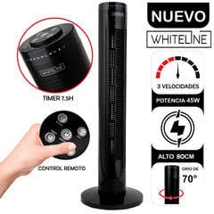 WHITELINE - Ventilador de Torre 3v 45 Watts YF-T03214