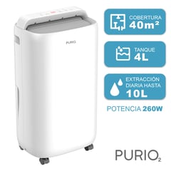 PURIO - Deshumedecedor digital panel táctil ALFA 10L tanque 4L