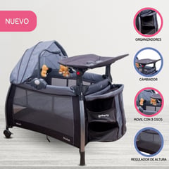 INFANTI - Cuna Corral «NUBE ZIGZAG» Gray