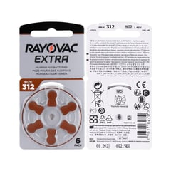 RAYOVAC - PILAS PARA AUDIFONOS MEDICADOS 312 x 6 PILAS