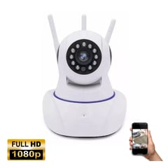 YUZ - Cámara de Seguridad IP FULLHD Robitica 3 Antenas HD Visión Noctura WIFI