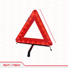 AUTOTECH - Triángulo de emergencia con LED de 44 cm  con pilas