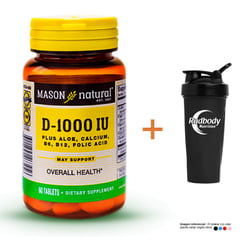 MASON NATURAL - VITAMINAS MASON- D-1000 IU PLUS ALOECALCIUM B-6B-12 FOLIC SHAKER