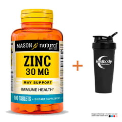 MASON NATURAL - VITAMINAS - ZINC 30 MG (100 TAB) + SHAKER