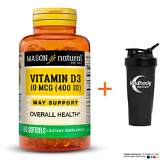 MASON NATURAL - VITAMINAS - VITAMIN D3-400 IU 100 SOFTG SHAKER