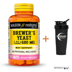 MASON NATURAL - VITAMINAS MASON - BREWER'S YEAST LEVADURA DE CERVEZA 680 MG + SHAKER