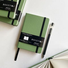 BOCETTOS - Bitácora Premium 250gr Verde 14 x 9cm (Pocket)